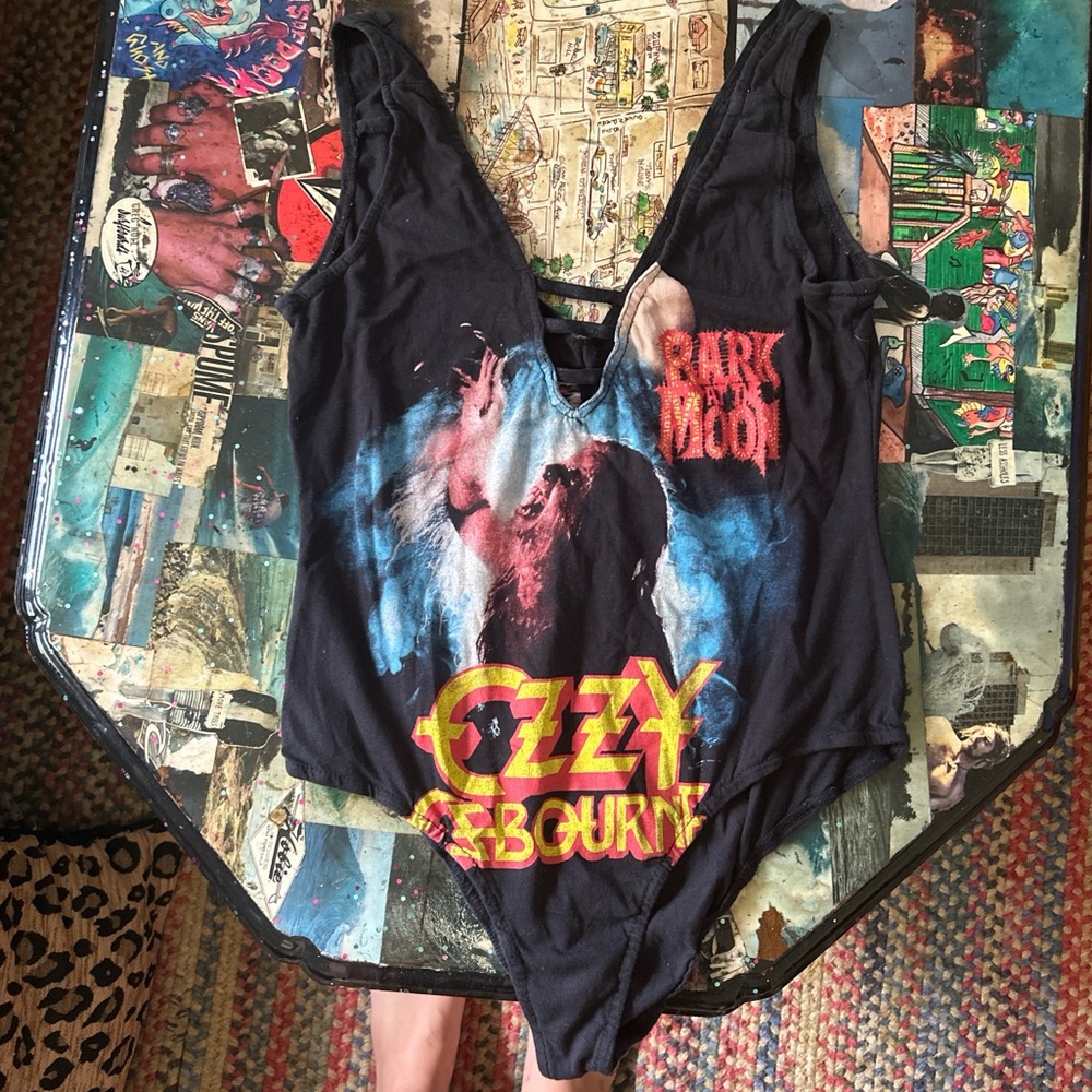 Black Ozzy Osbourne Graphic Bodysuit